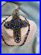 Vintage-Antique-Jeweled-Large-Cross-Pendant-SIGNED-Necklace-BEAUTIFUL-01-hlb