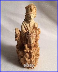 Vintage / Antique Religious Figurine Priest On Horse With Monks Material Unknown