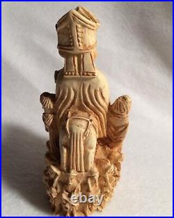 Vintage / Antique Religious Figurine Priest On Horse With Monks Material Unknown