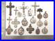 Vintage-Antique-Sterling-Silver-Religious-Medals-Cross-Crucifix-Pendants-Lot-01-xr