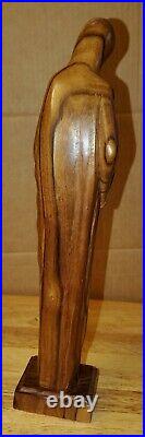 Vintage Antique wooden carved religious statue Mary and Baby Jesus Madonna 13