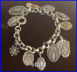 Vintage Bracelet Catholic Religious Medals Charm Bracelet Style 8