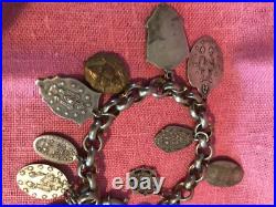 Vintage Bracelet Catholic Religious Medals Charm Bracelet Style 8