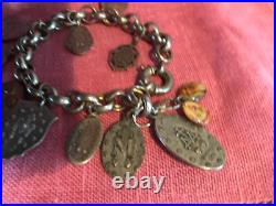 Vintage Bracelet Catholic Religious Medals Charm Bracelet Style 8