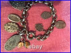 Vintage Bracelet Catholic Religious Medals Charm Bracelet Style 8
