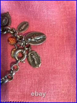 Vintage Bracelet Catholic Religious Medals Charm Bracelet Style 8