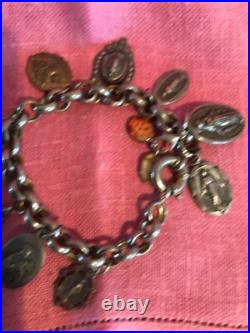 Vintage Bracelet Catholic Religious Medals Charm Bracelet Style 8