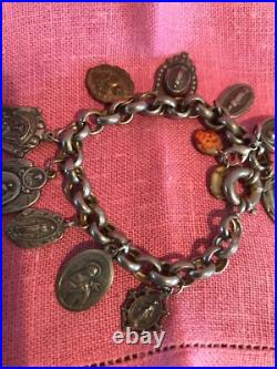 Vintage Bracelet Catholic Religious Medals Charm Bracelet Style 8