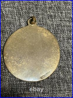 Vintage Bronze Holy Trinity Religious Icon Pendant Spiritual Protection