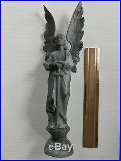 Vintage Bronze statue St Michael archangel religious warrior 16 inch