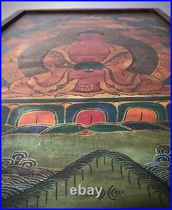 Vintage Buddhist Thangka. Tibet. India. Nepal. Religious Icon On Wood. Larger