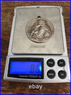 Vintage Catholic Antique Religious Sterling Large Medal Of St Anthony Vintage Catholic Antique Religious Sterling Large Medal Of St Anthony