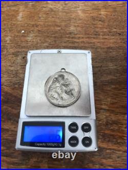 Vintage Catholic Antique Religious Sterling Large Medal Of St Anthony Vintage Catholic Antique Religious Sterling Large Medal Of St Anthony