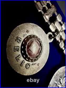 Vintage Catholic Rhinestone Charm Bracelet 10 Religious Saint Medals Relic Italy