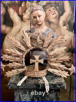 Vintage Crown Halo For Antique Santos Or For Madonna Virgin Statue