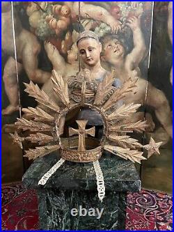 Vintage Crown Halo For Antique Santos Or For Madonna Virgin Statue