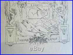 Vintage Felicien Rop Art Print Erotic Artwork Antique Etching Amours et Priapees