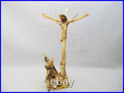 Vintage Folk Art Crucifix Outsider Art Religious Sculpture Home Altar Vintage Folk Art Crucifix Outsider Art Religious Sculpture Home Altar