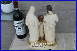 Vintage French holy family religious group cast resin