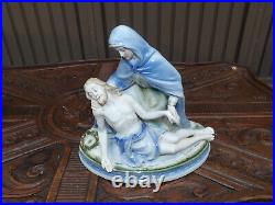Vintage German porcelain pieta statue figurine religious marked
