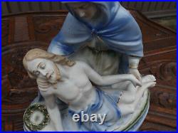 Vintage German porcelain pieta statue figurine religious marked