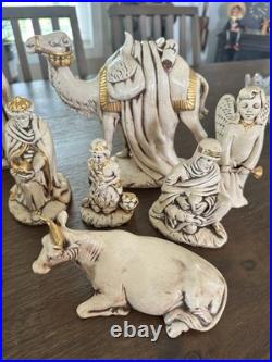 Vintage HOLLAND Mold Nativity Set Scene Ceramic Hand Painted 18 Piece