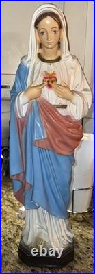 Vintage Immaculate Heart of Mary Statue 26 Catholic Virgin Mary, Blessed Mother