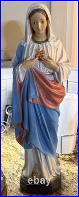 Vintage Immaculate Heart of Mary Statue 26 Catholic Virgin Mary, Blessed Mother