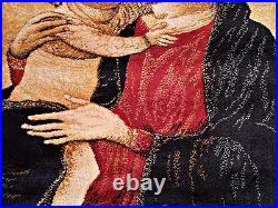 Vintage Lahore Religious Catholic Holy Mary & Baby Jesus Wall Tapestry Carpet