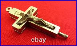 Vintage MEDJUGORJE RELIC CRUCIFIX Reliquary Religious Catholic Cross Soil Earth