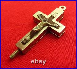 Vintage MEDJUGORJE RELIC CRUCIFIX Reliquary Religious Catholic Cross Soil Earth