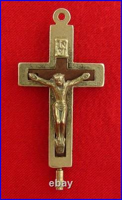 Vintage MEDJUGORJE RELIC CRUCIFIX Reliquary Religious Catholic Cross Soil Earth