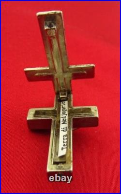 Vintage MEDJUGORJE RELIC CRUCIFIX Reliquary Religious Catholic Cross Soil Earth