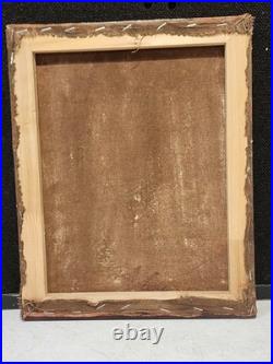 Vintage Mexican MADONNA MARY CHRIST CHILD Hand Painted Religious Icon on Canvas