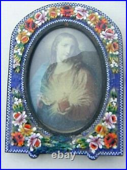 Vintage Micro Mosaic Picture Frame & Bead Picture Frame Religious
