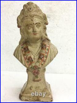 Vintage Old Rare Hand Carved Hindu Religious Goddess Terracotta Figure / Statue