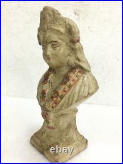 Vintage Old Rare Hand Carved Hindu Religious Goddess Terracotta Figure / Statue