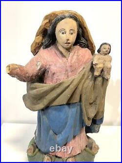 Vintage Or Antique Carved Wood Religious Figure