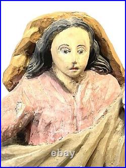 Vintage Or Antique Carved Wood Religious Figure