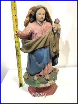 Vintage Or Antique Carved Wood Religious Figure