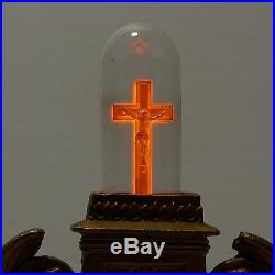 Vintage Religious INRI Jesus Christ Crucifix Aerolux Light Bulb WORKS antique