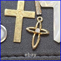 Vintage Religious Jewelry Lot Cross Pendant Rosary Bracelets Necklace