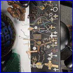 Vintage Religious Jewelry Lot Cross Pendant Rosary Bracelets Necklace