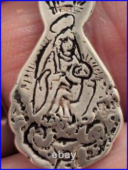 Vintage Sterling Silver Ornate Antique Cross Religious Pendant