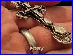 Vintage Sterling Silver Ornate Antique Cross Religious Pendant