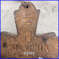 Vintage Wooden Beaded Rosary French Souvenir 96