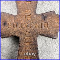 Vintage Wooden Beaded Rosary French Souvenir 96