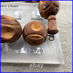 Vintage Wooden Beaded Rosary French Souvenir 96