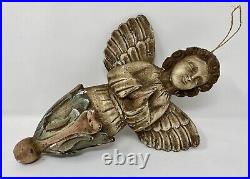 Vintage Wooden Victorian Angel Hand Carved Religious Decor Catholic Antique