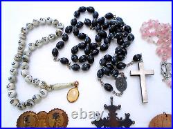 Vintage/antique Catholic Rosaries Crucifix Cross Medals Religious Relics